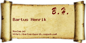 Bartus Henrik névjegykártya
